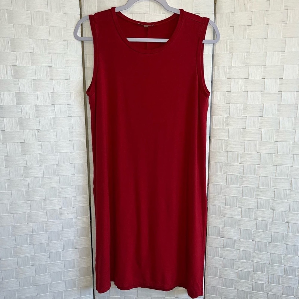 Lilla P Women’s High Neck Swing Dress Size Medium Side Slit Sleeveless Flowy - Picture 9 of 12